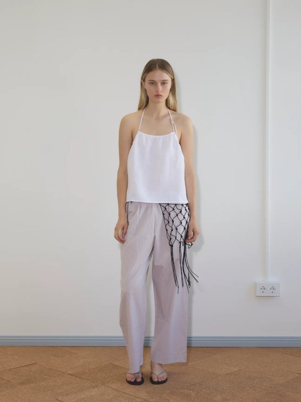 NWT DEIJI STUDIOS EASE TROUSER — LILAC STRIPE — SIZE M